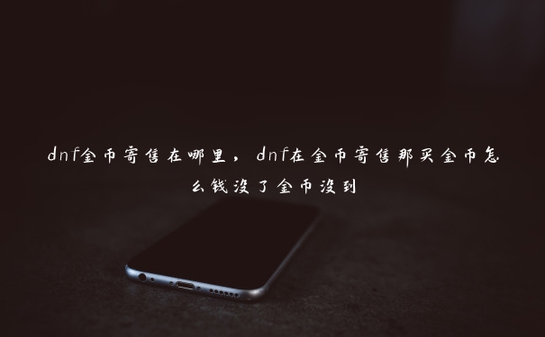 dnf金币寄售在哪里，dnf在金币寄售那买金币怎么钱没了金币没到