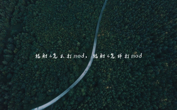 辐射4怎么打mod，辐射4怎样打mod